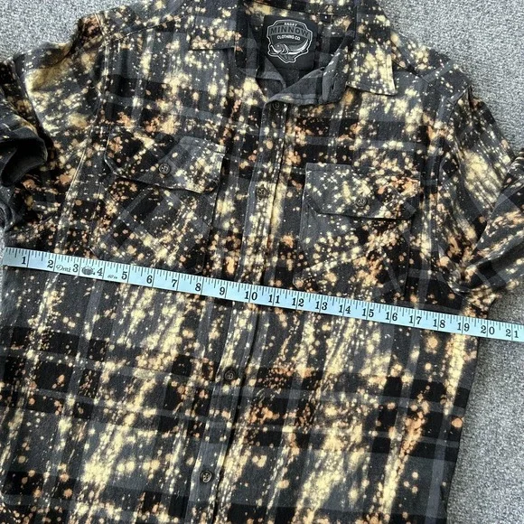 Angry Minnow Vintage Shirt Womens Small Black Bleached Flannel Wild Women Dance - Picture 7 of 12